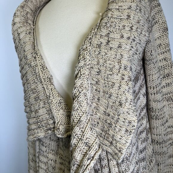 Anthropologie Bird Chunky Knit Cardigan Sweater Small Beige Boho Lagenlook - Picture 7 of 10